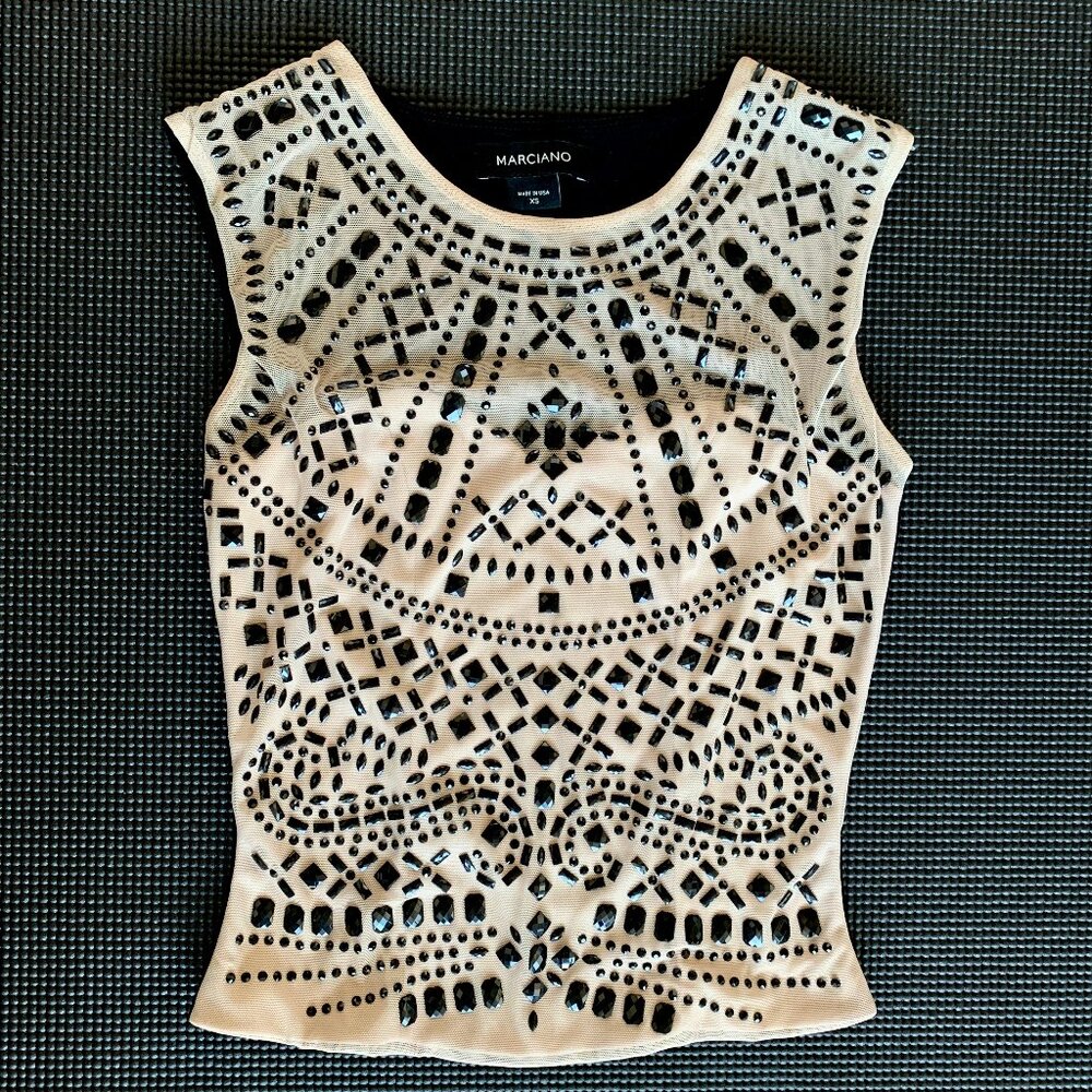NWOT Marciano Black Studded Top